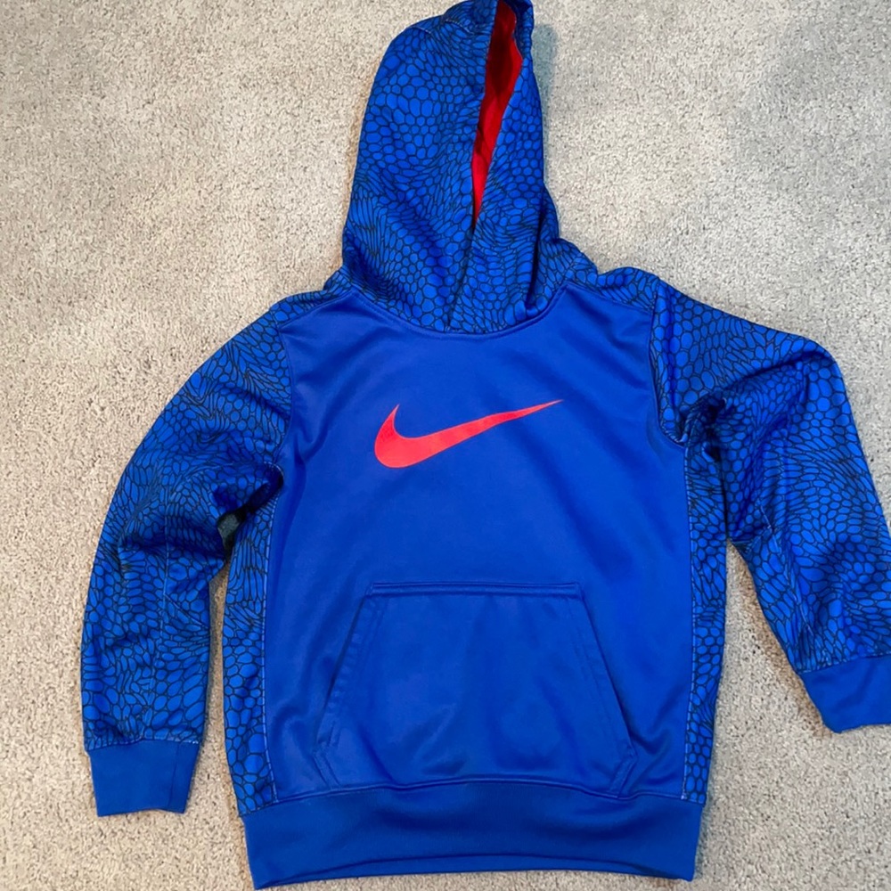 Nike- boys red and blue hoodie size 7
